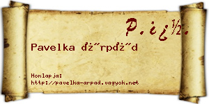 Pavelka Árpád névjegykártya