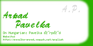 arpad pavelka business card